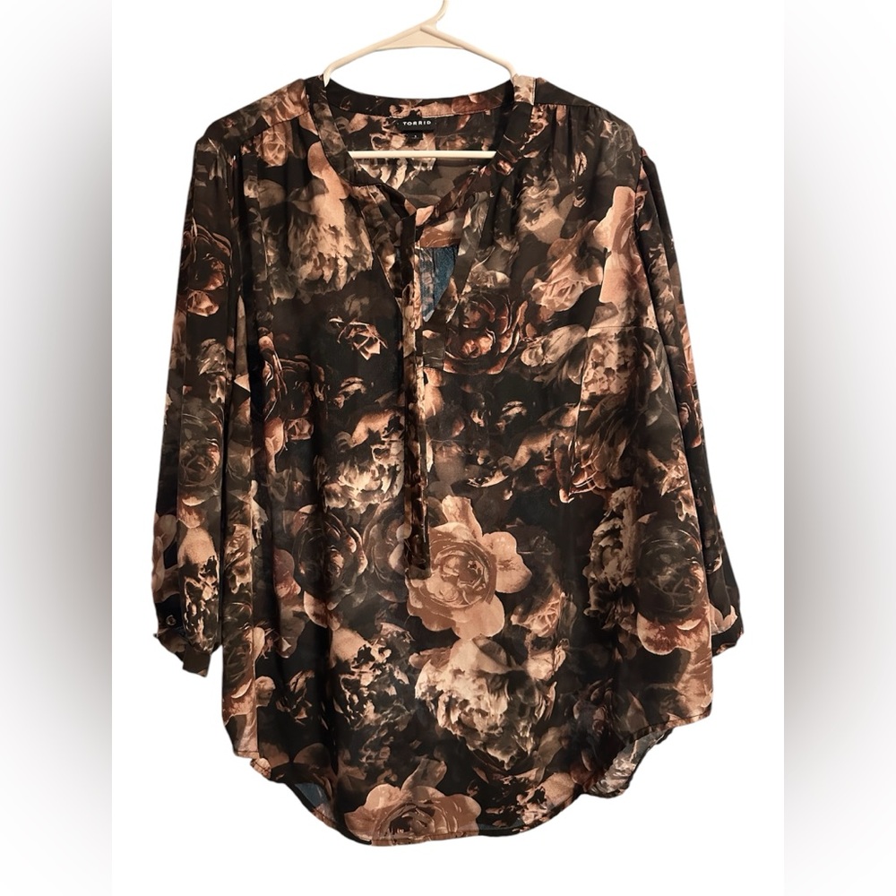 Torrid Floral Blouse - Size 1X